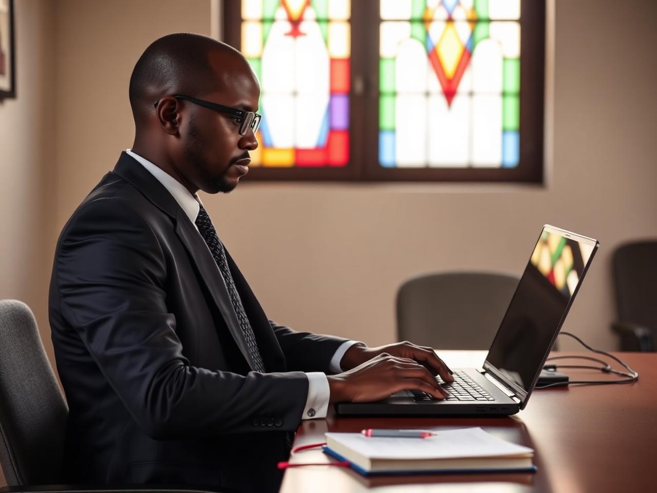 African professional using Swafie Church Management AI