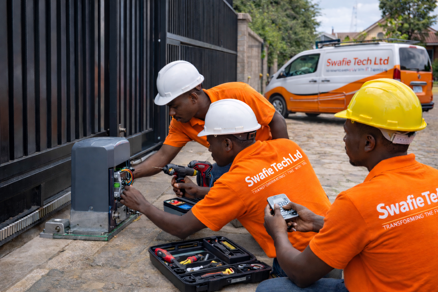 Automatic gate installation